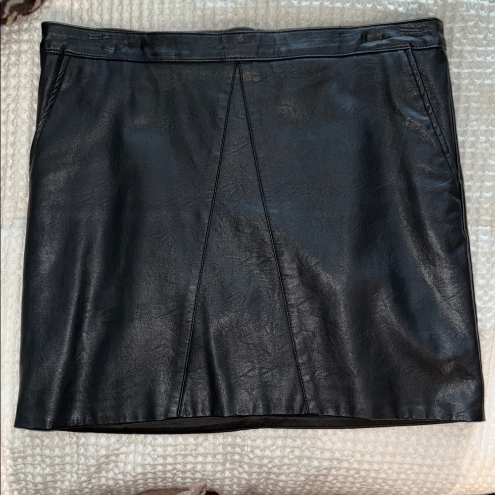 Bardot leather skirt OBO